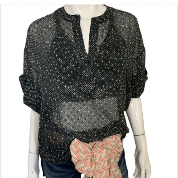 CAbi Swiss Dot sheer high/low top - S - Picture 1 of 8